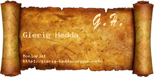 Gierig Hedda névjegykártya